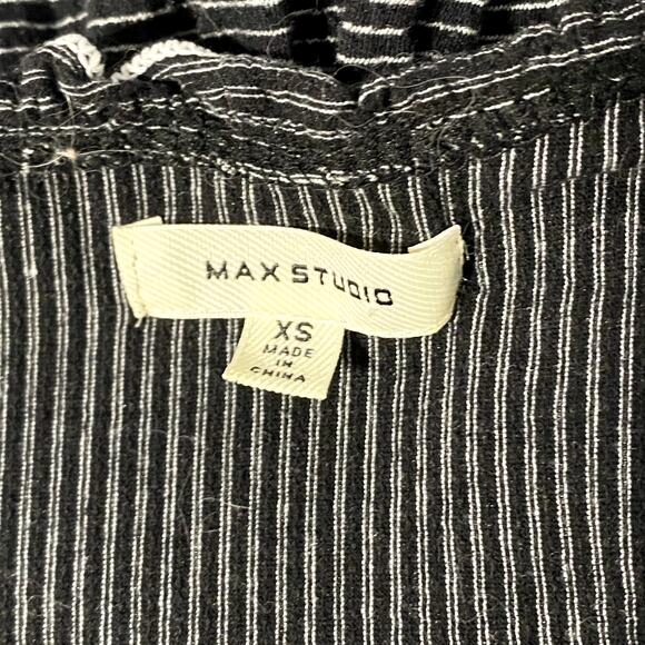 Max Studio Stripe Ruffle Tier Wrap Coquette Cute Mini Dress - Picture 11 of 13